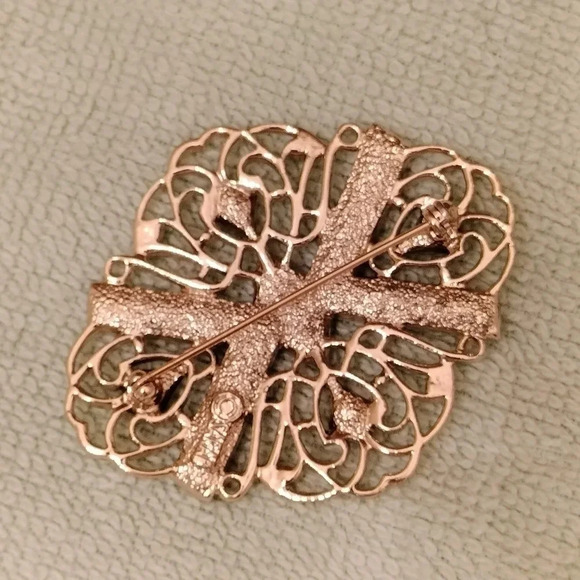 Sarah Coventry 2 piece set Brooch Pendant and Dangling Earrings Orange - Picture 4 of 9